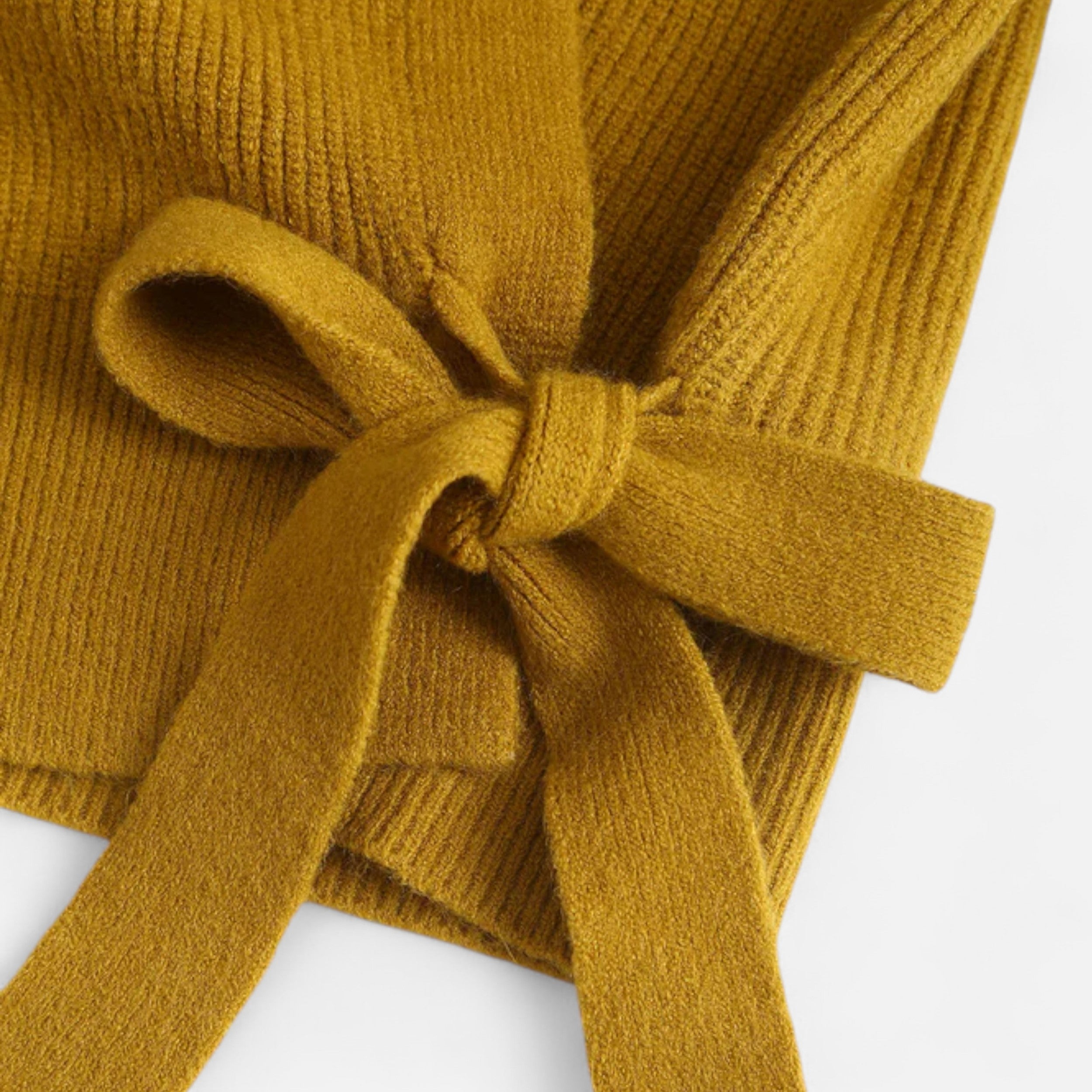 Women’s V-Neck Drawstring Knit Cardigan