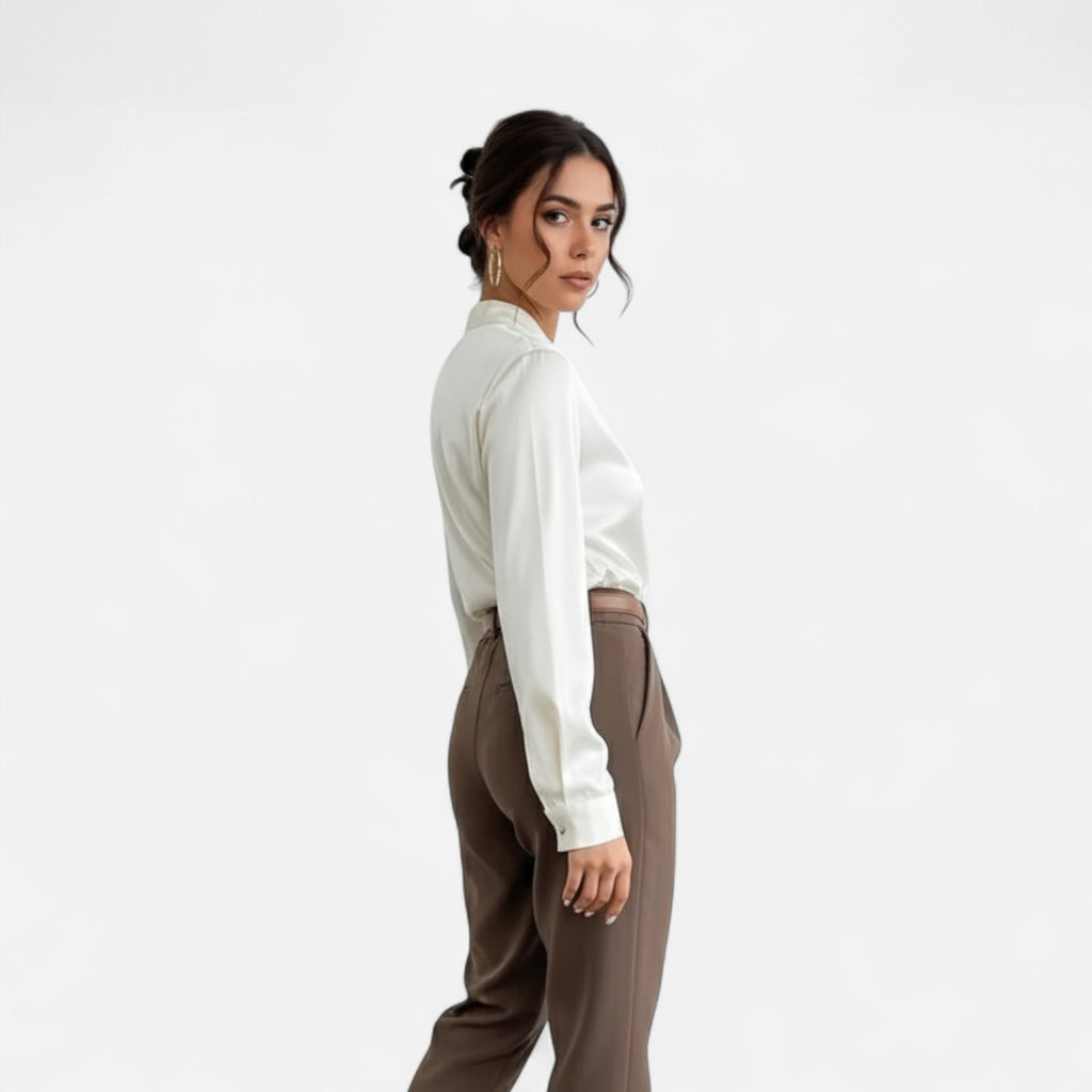 Women’s V-Neck Silk Blouse Timeless Elegance