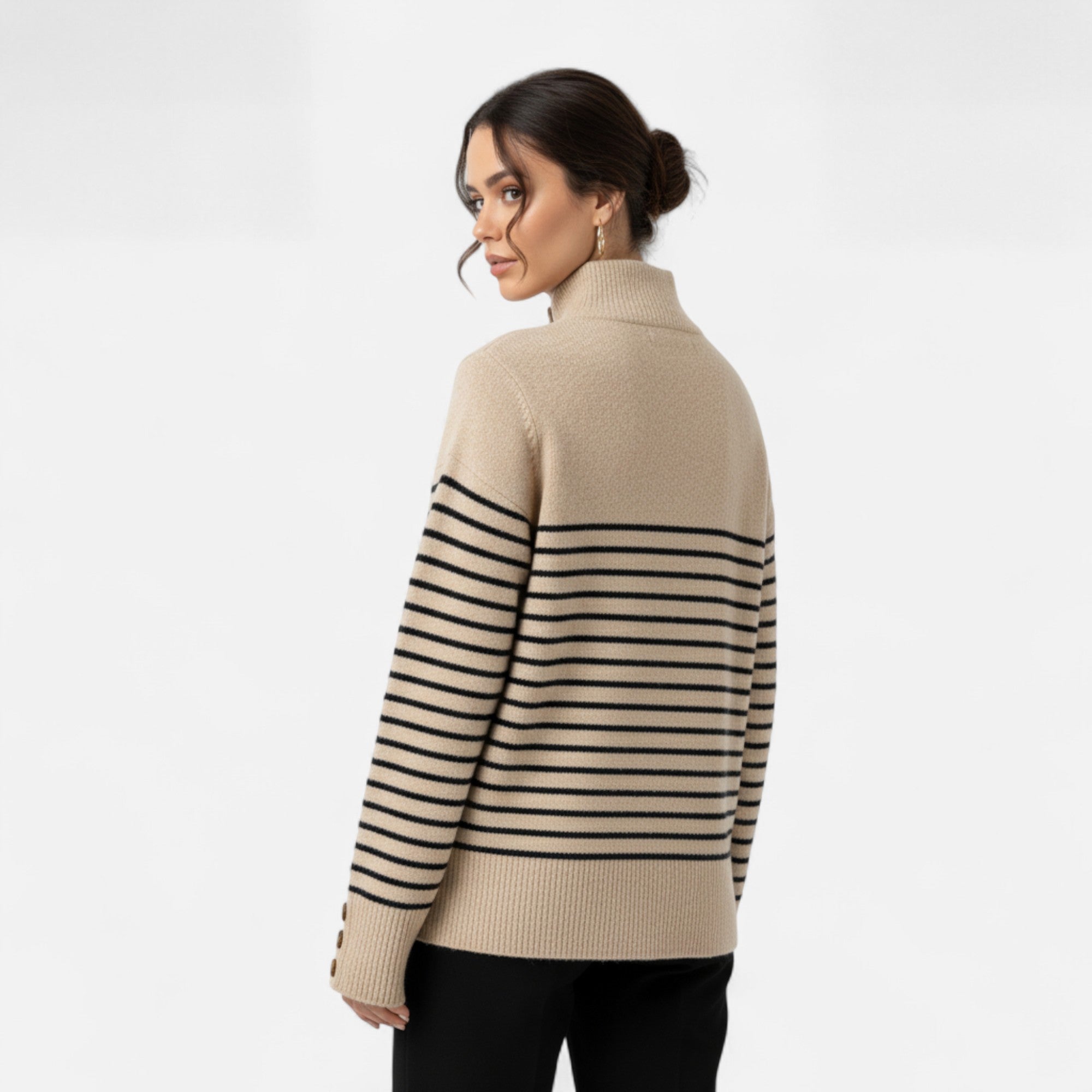 Women’s Striped Turtleneck Sweater